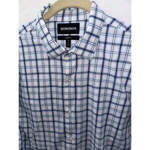 Bonobos Mens Performance Long Sleeve Button Up Size Medium Long/Tall Plaid‎